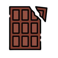A chocolate bar with a broken piece of it vector