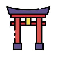 Japanese tori gate icon illustration design vector