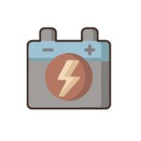 A battery icon with a lightning bolt on it vector