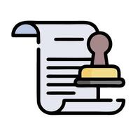 A stamp on a document and a paper vector