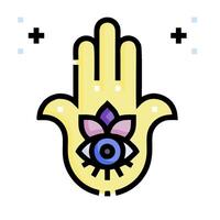 A hamsa hand with an eye on it vector