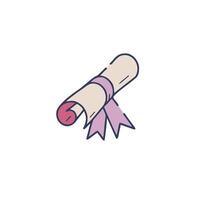 A diploma with a ribbon on it vector