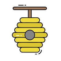 A bee hive with a yellow and black color vector