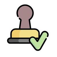 A stamp with a check mark on it vector