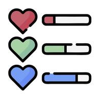 A heart and a bar with different colors vector