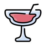 A drink with a straw in it on a white background vector