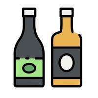 Two bottles of alcohol on a white background vector