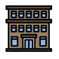 A building icon with windows and a door vector