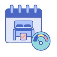 A calendar with a bed and a clock vector