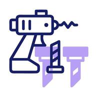 A drill and screwdriver icon vector