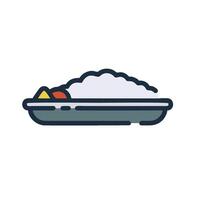 Rice in a bowl icon on a white background vector