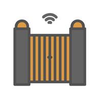 An icon of a gate with a wifi signal vector