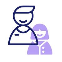 A person with a face and a woman in the background vector