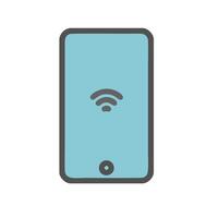 A phone with a wifi icon on it vector