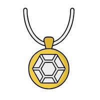 A pendant with a diamond in the center vector