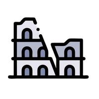 An icon of a building with a broken window vector