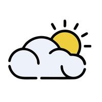 A cloud with a sun behind it vector