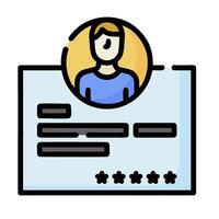 A person is shown on a form with five stars vector