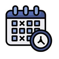 Calendar icon with clock and calendar vector