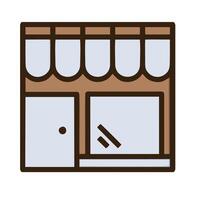 A store front with a window and a door vector