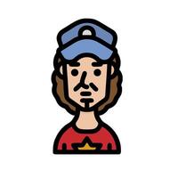 A cartoon man with a baseball cap on vector