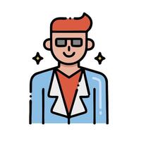 A man in a lab coat with glasses vector