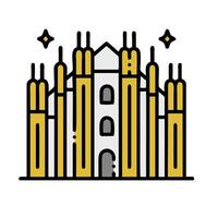 A church with a tower and a star on it vector