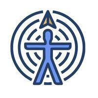 A man with an arrow in his hand and a circle around him vector