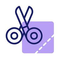 A pair of scissors and a piece of fabric vector
