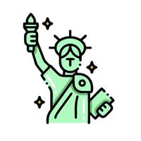 The statue of liberty is holding a torch vector