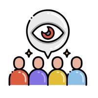 People with an eye icon on a white background vector