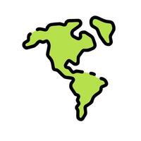 un verde mundo mapa con un blanco antecedentes vector
