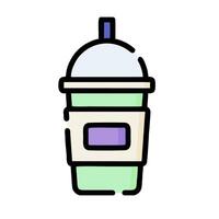 A drink cup with a straw and a lid vector