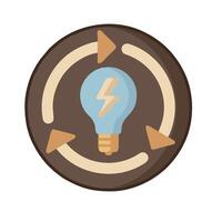 A light bulb with a lightning bolt on it vector