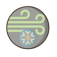 A snowflake and a windmill in a circle vector