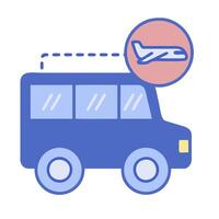 A bus with a plane on top of it vector