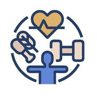 A person with a heart and a barbell vector