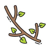 A branch with leaves on it, with a white background vector