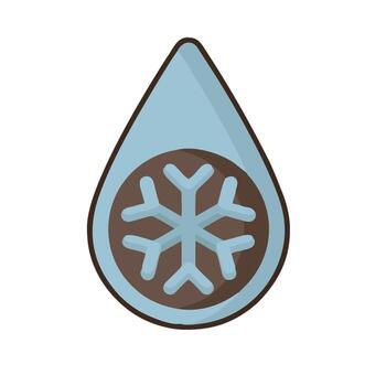 un soltar de agua con un copo de nieve en eso vector