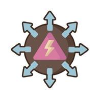 A circular icon with arrows pointing in different directions vector