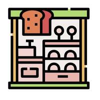 A bakery icon with bread and other items vector