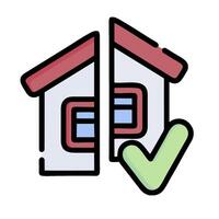 A house with a tick and a check mark vector