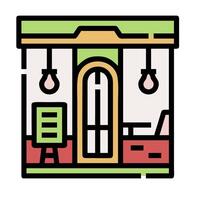 A small store with a window and a door vector