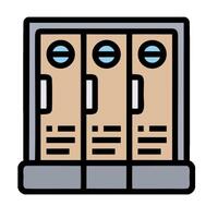 A file cabinet with three doors vector