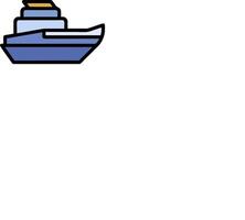 A boat is shown in a flat line style vector
