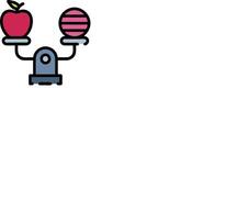 An apple and a scale with a red ball on top vector