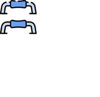 A pair of blue pipes with a blue handle vector