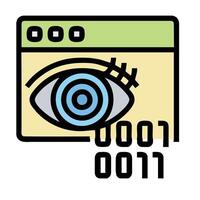 An eye is shown on a computer screen with a number vector