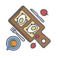 Breakfast icon with eggs and toast vector