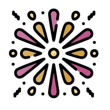 A colorful flower with a starburst pattern vector